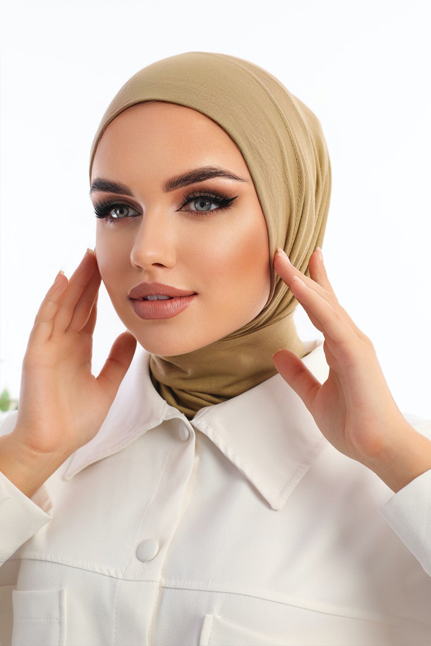 Yağ Yeşili Pratik Penye Şal