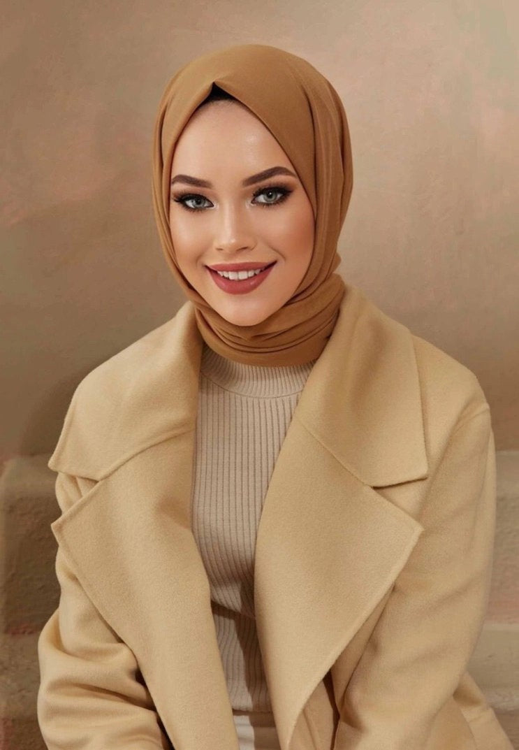 Cotton Crash Scarves-Camel