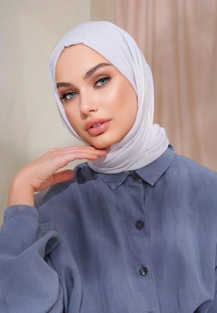 Cotton Crash Scarves-Silver