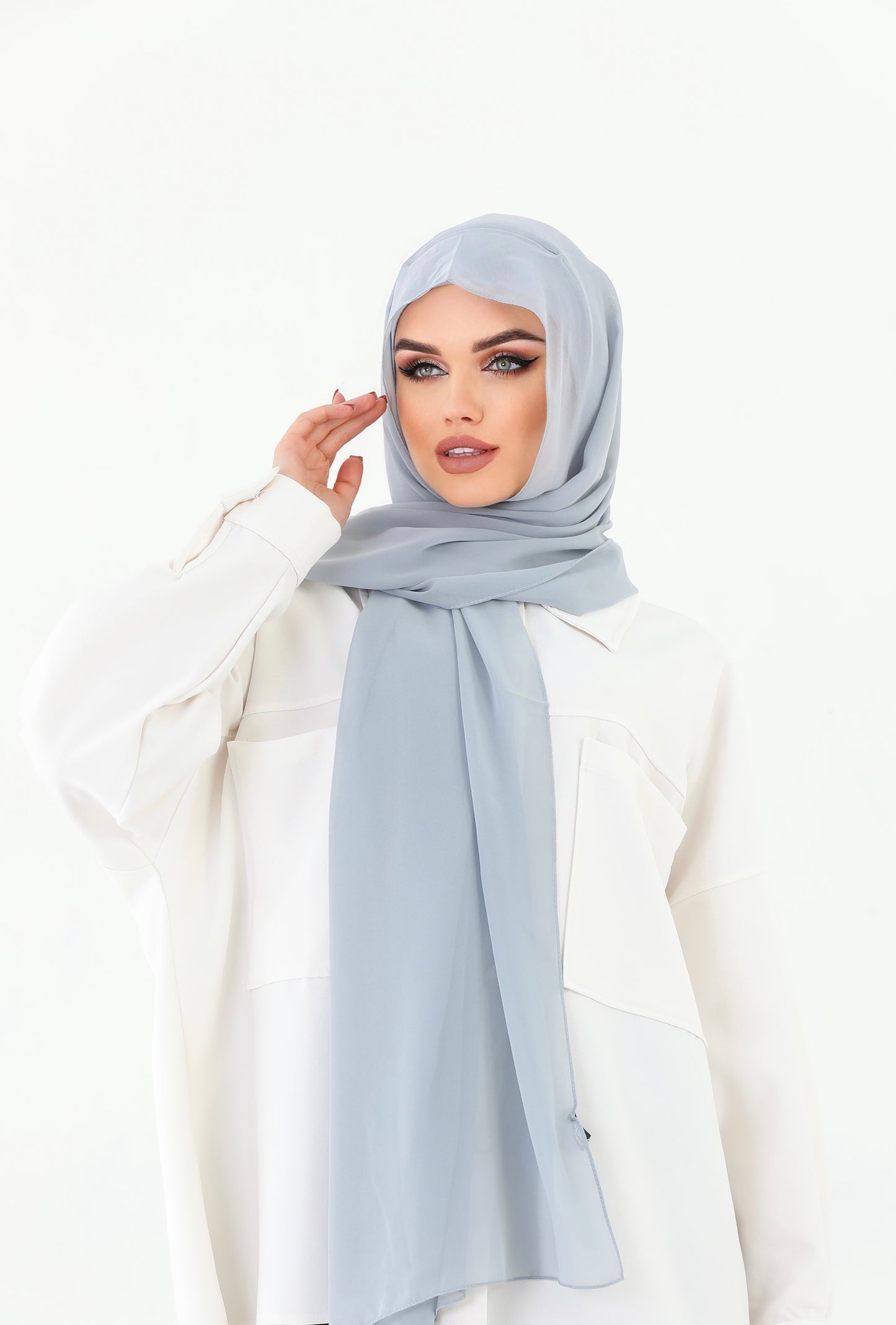 حجاب شيفون أسود عملي