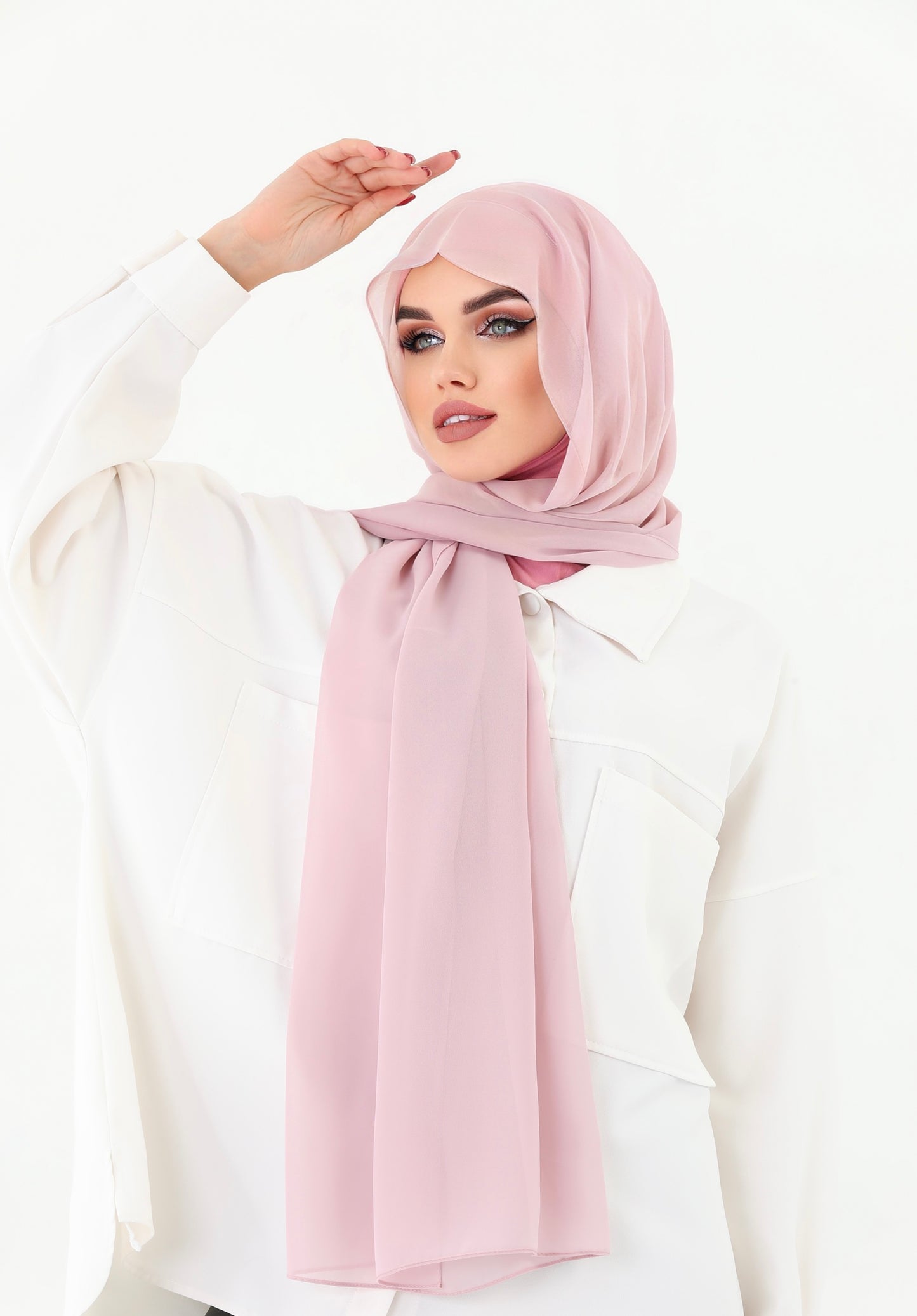حجاب شيفون أسود عملي