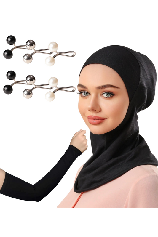 Black Under Scarf-Arm Sleeves-Pins
