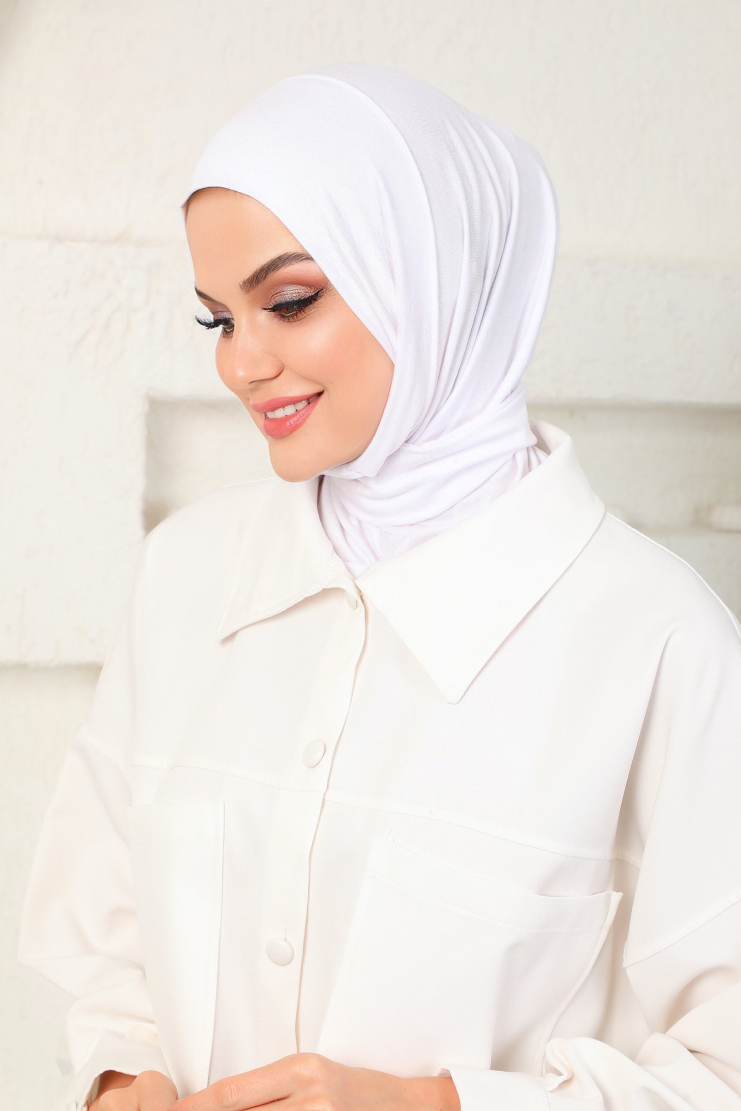 White Practical Jersey Hijab