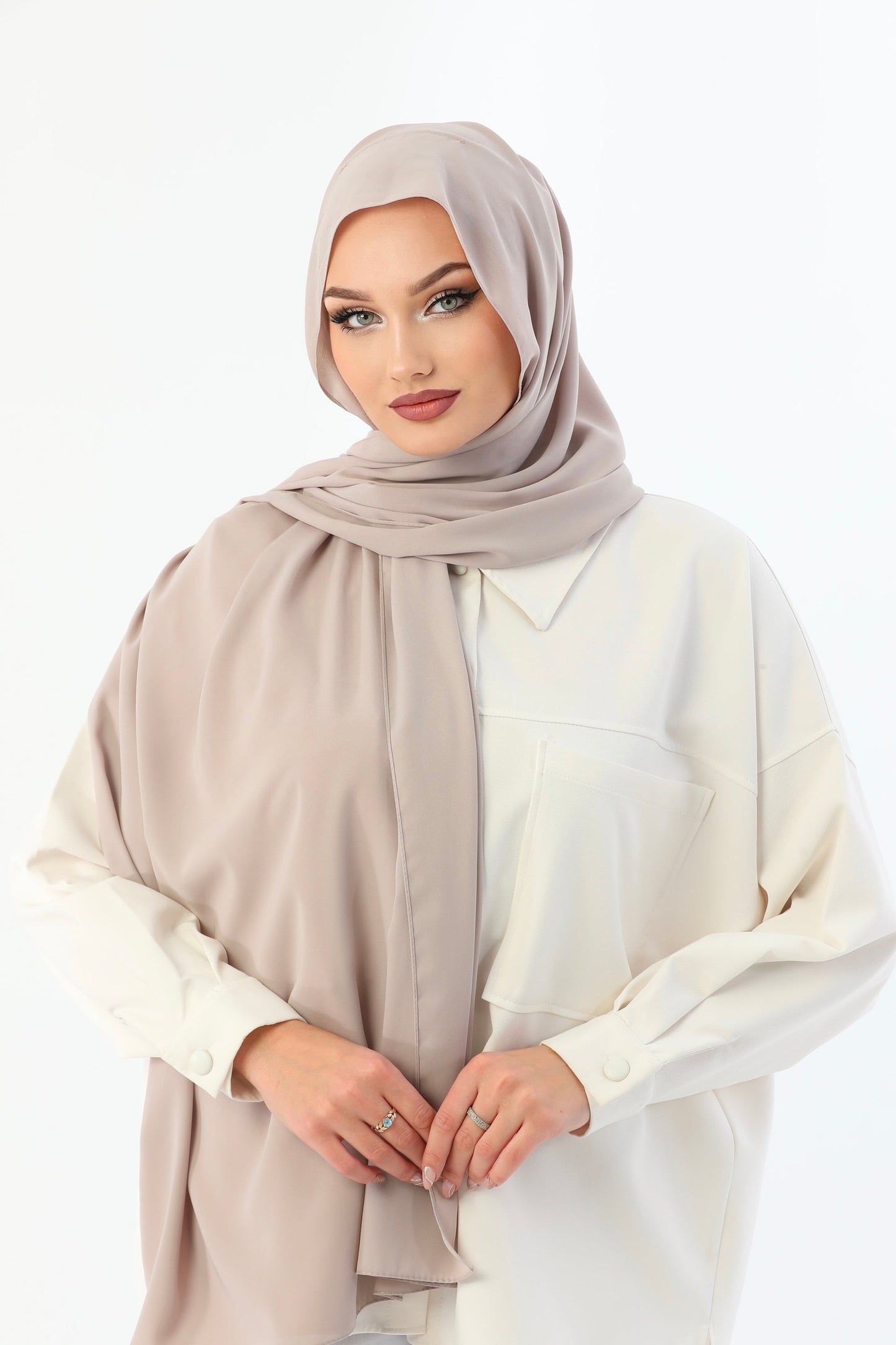 White Practical Medina Silk