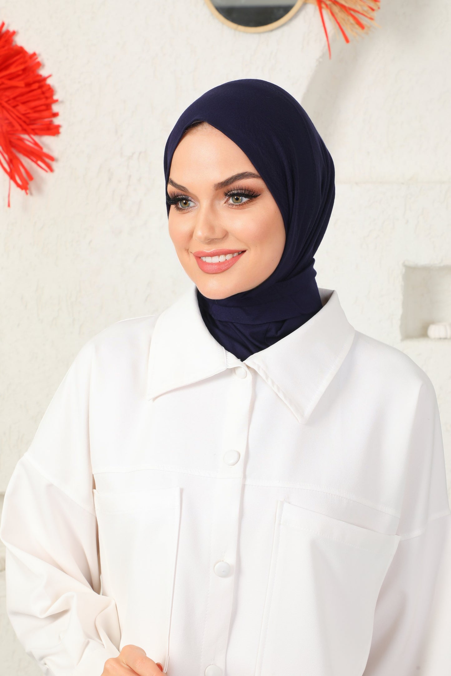 Navy Blue Practical Jersey Hijab