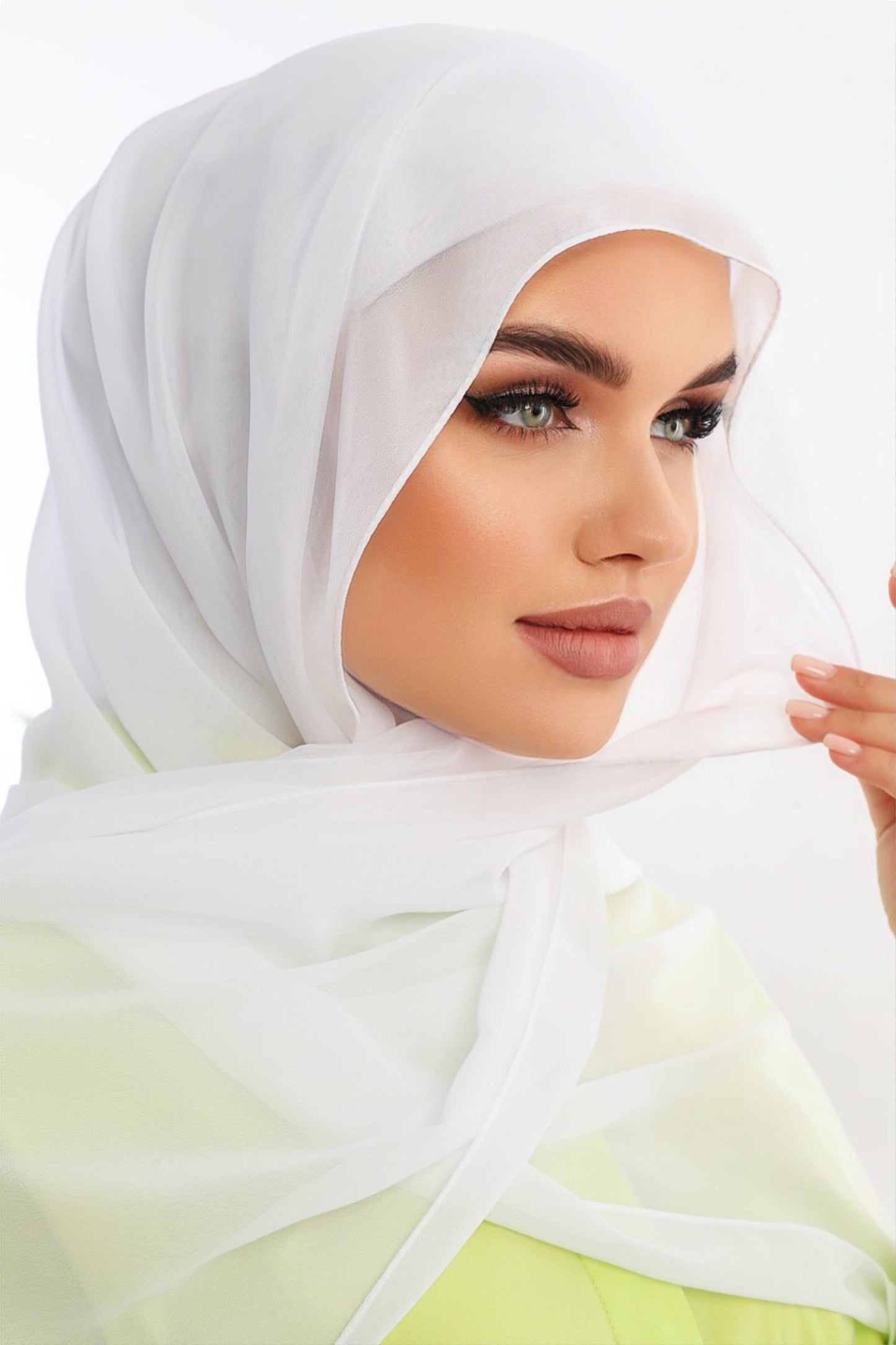 White Practical Chiffon Hijab