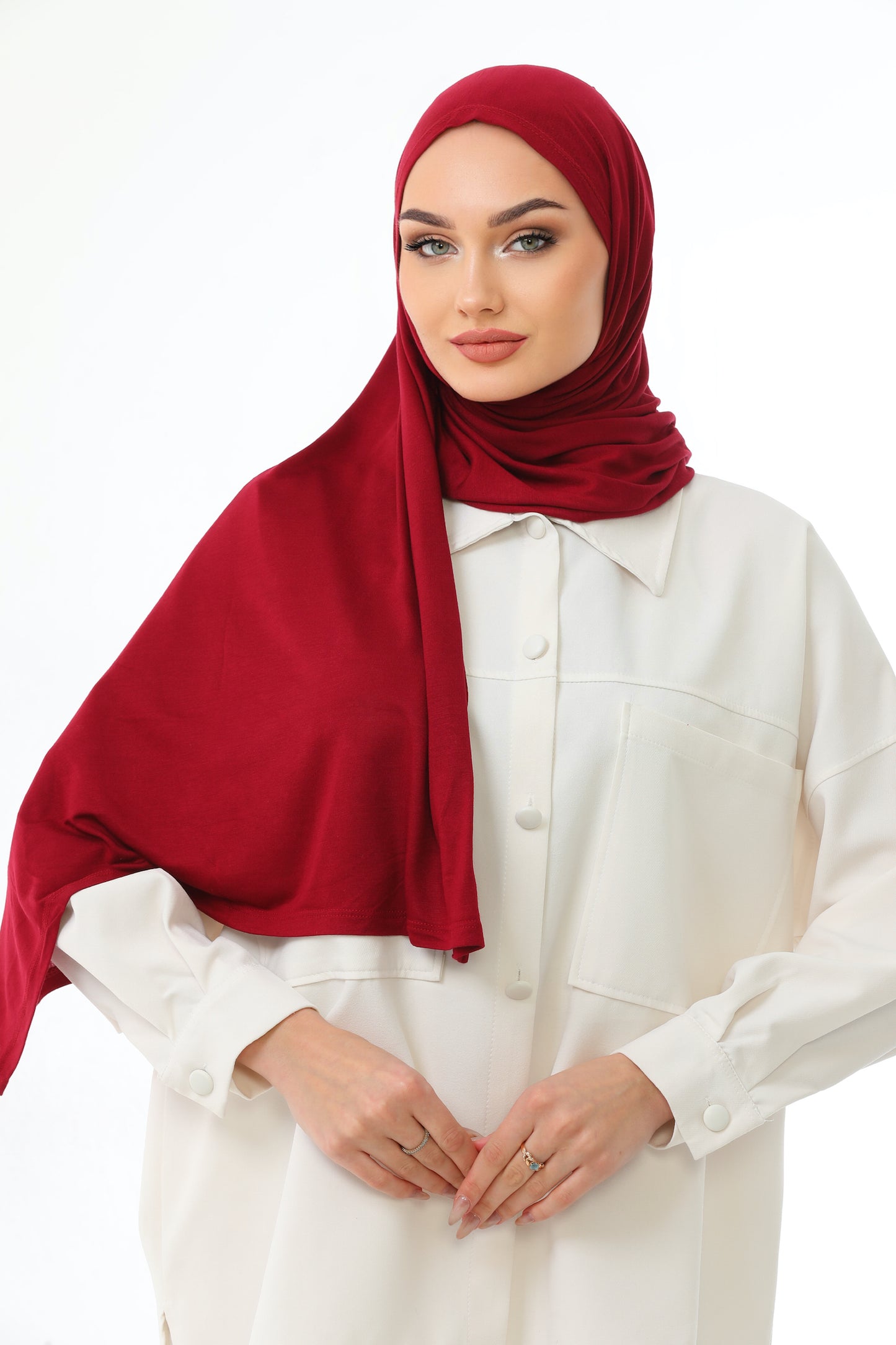 Long Red Practical Jersey Hijab