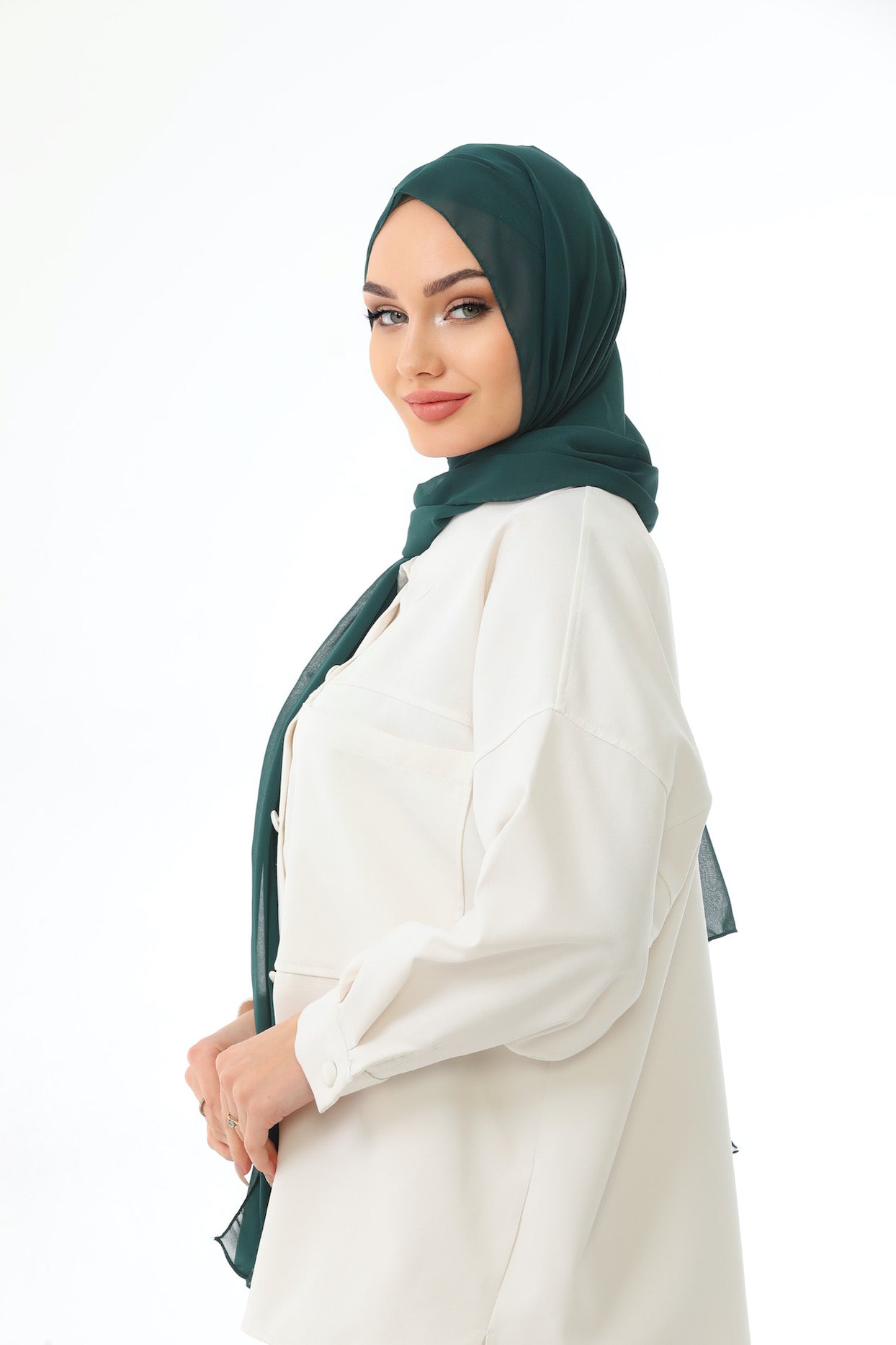 Green Instant Chiffon Hijab