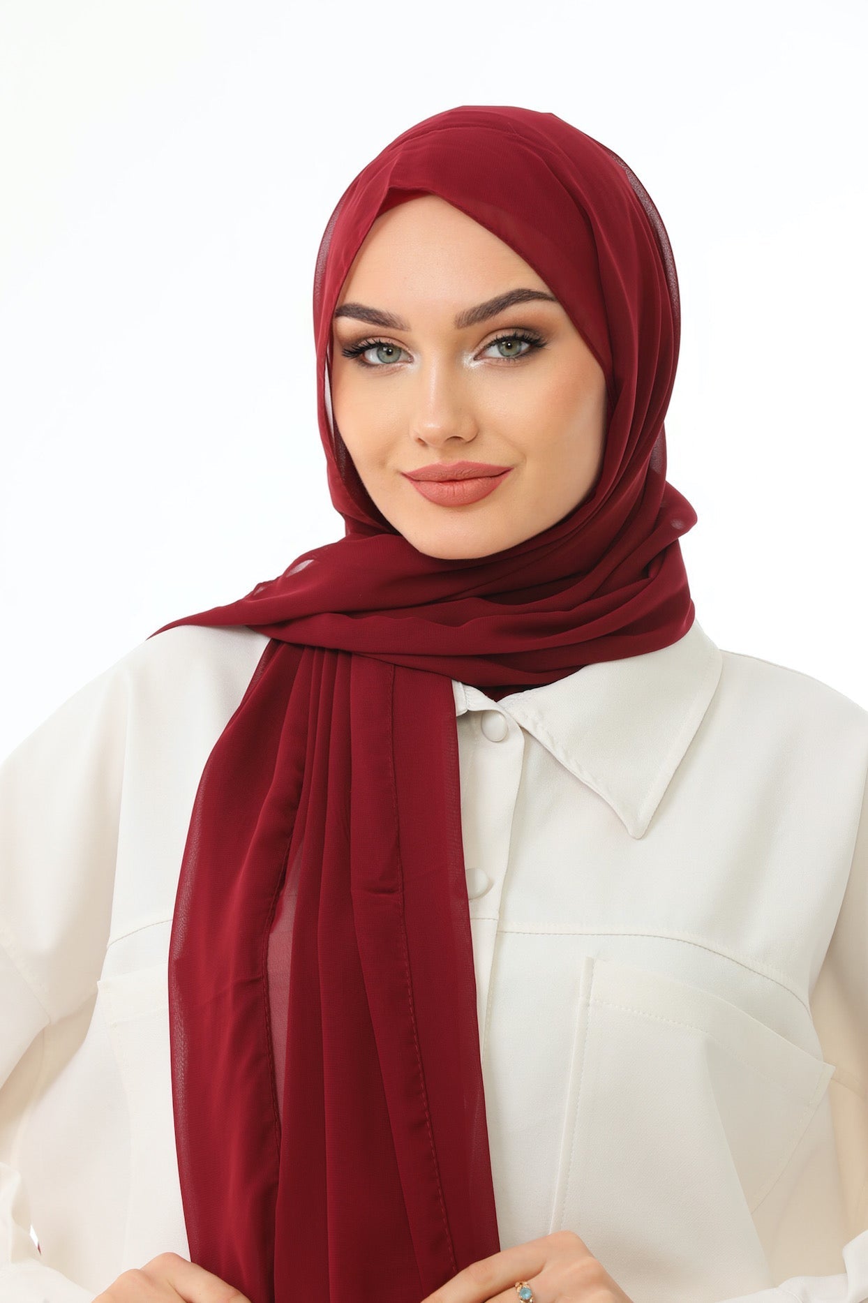 Off White Color Practical Chiffon Hijab