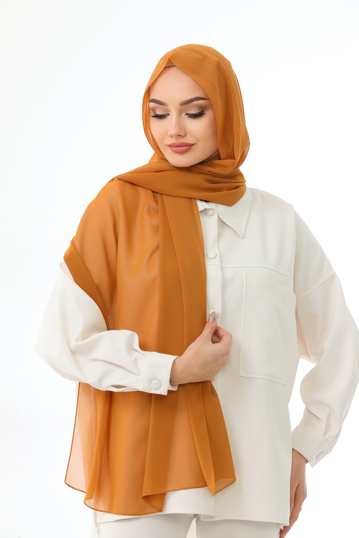 Mustard Practical Chiffon Hijab