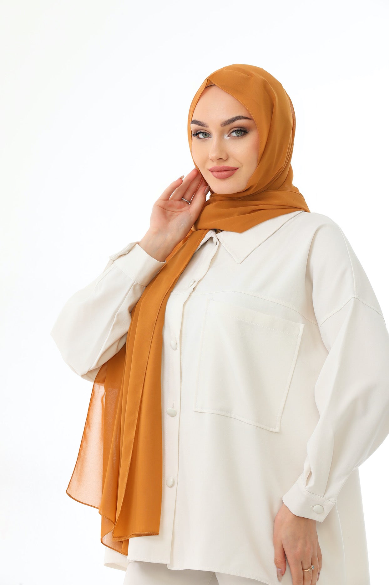 Mustard Practical Chiffon Hijab