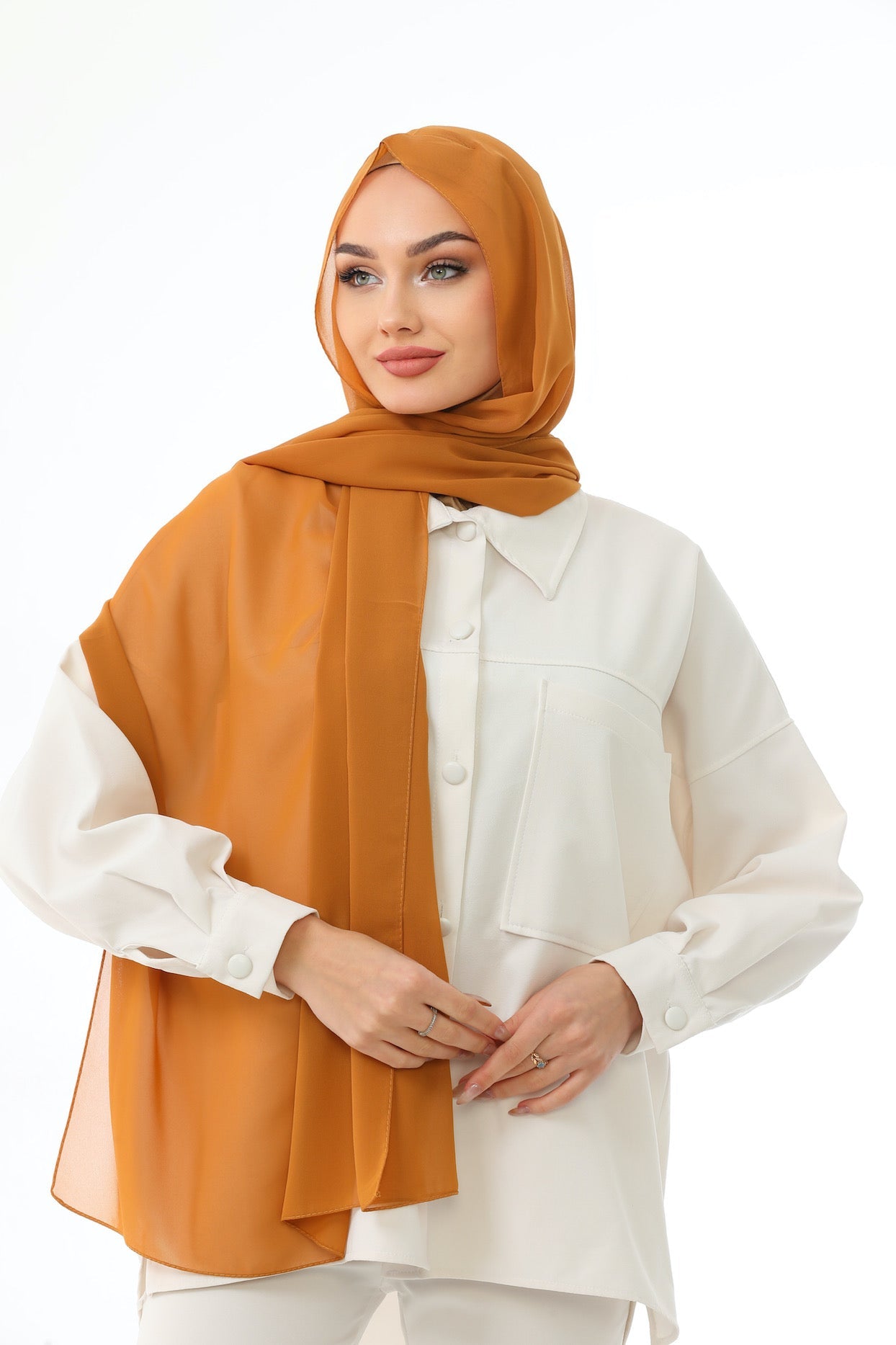 White Practical Chiffon Hijab