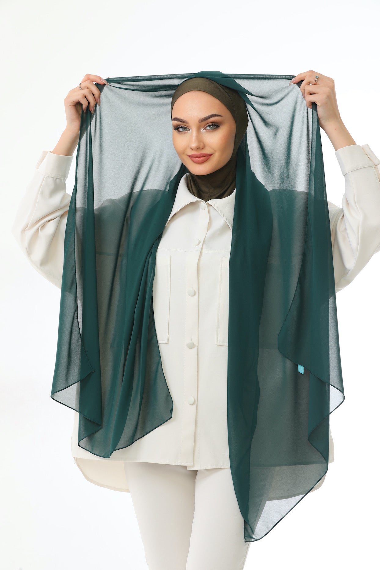 Green Instant Chiffon Hijab