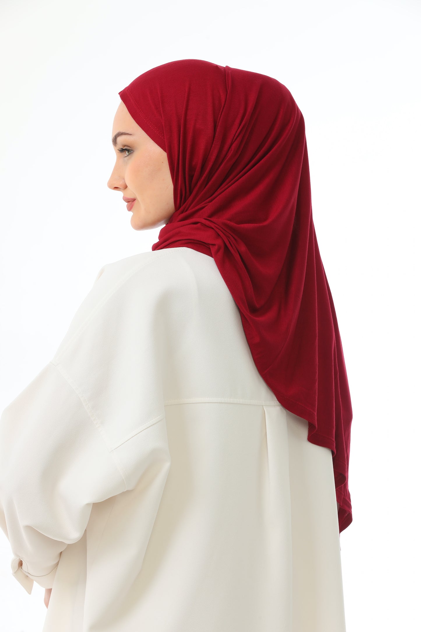 Long Red Practical Jersey Hijab