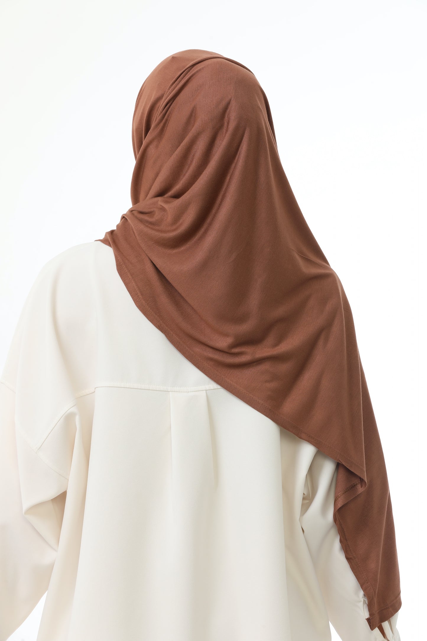 Long Brown Instant Jersey Hijab