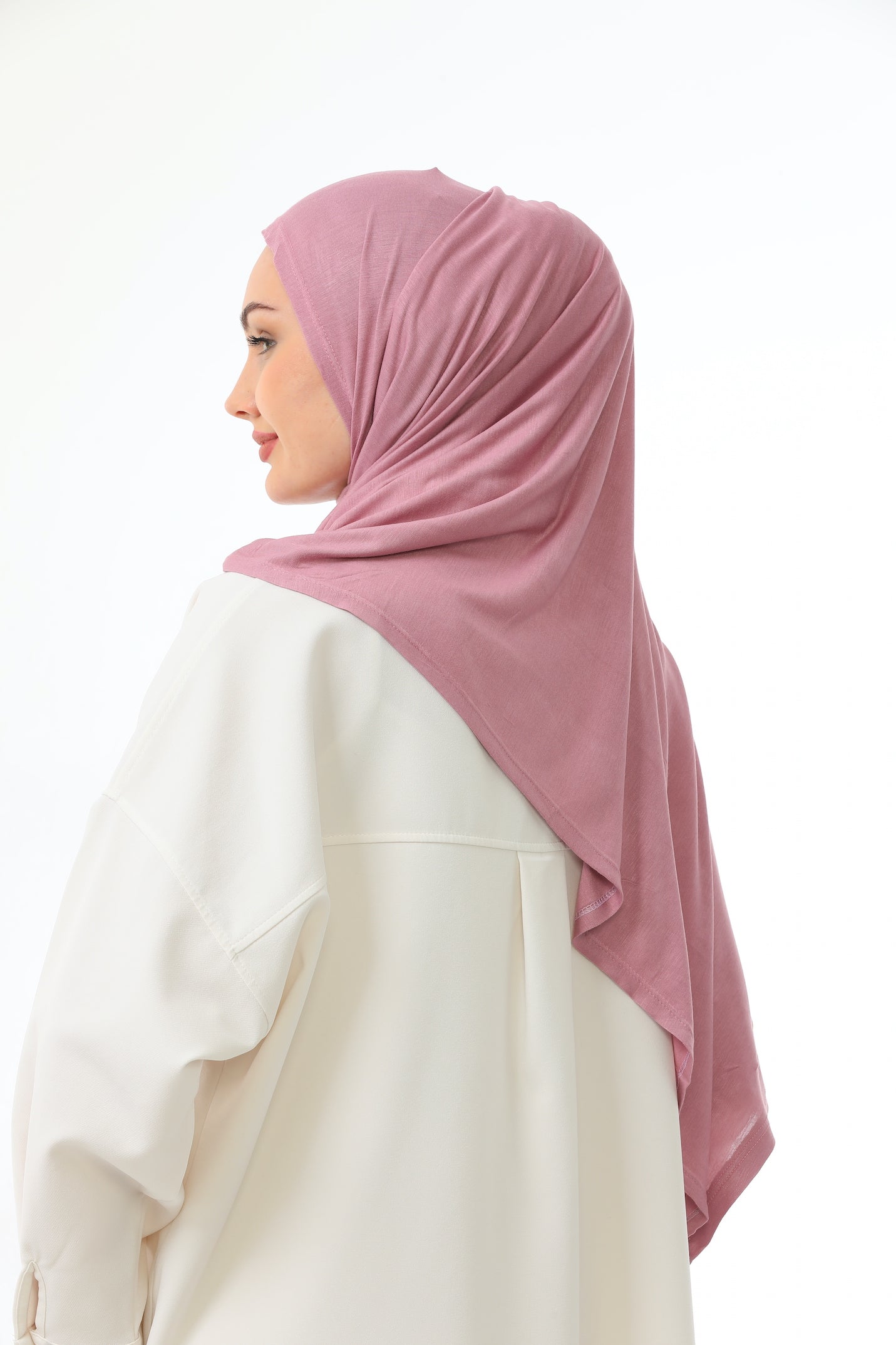 Long Pink Practical Jersey Hijab