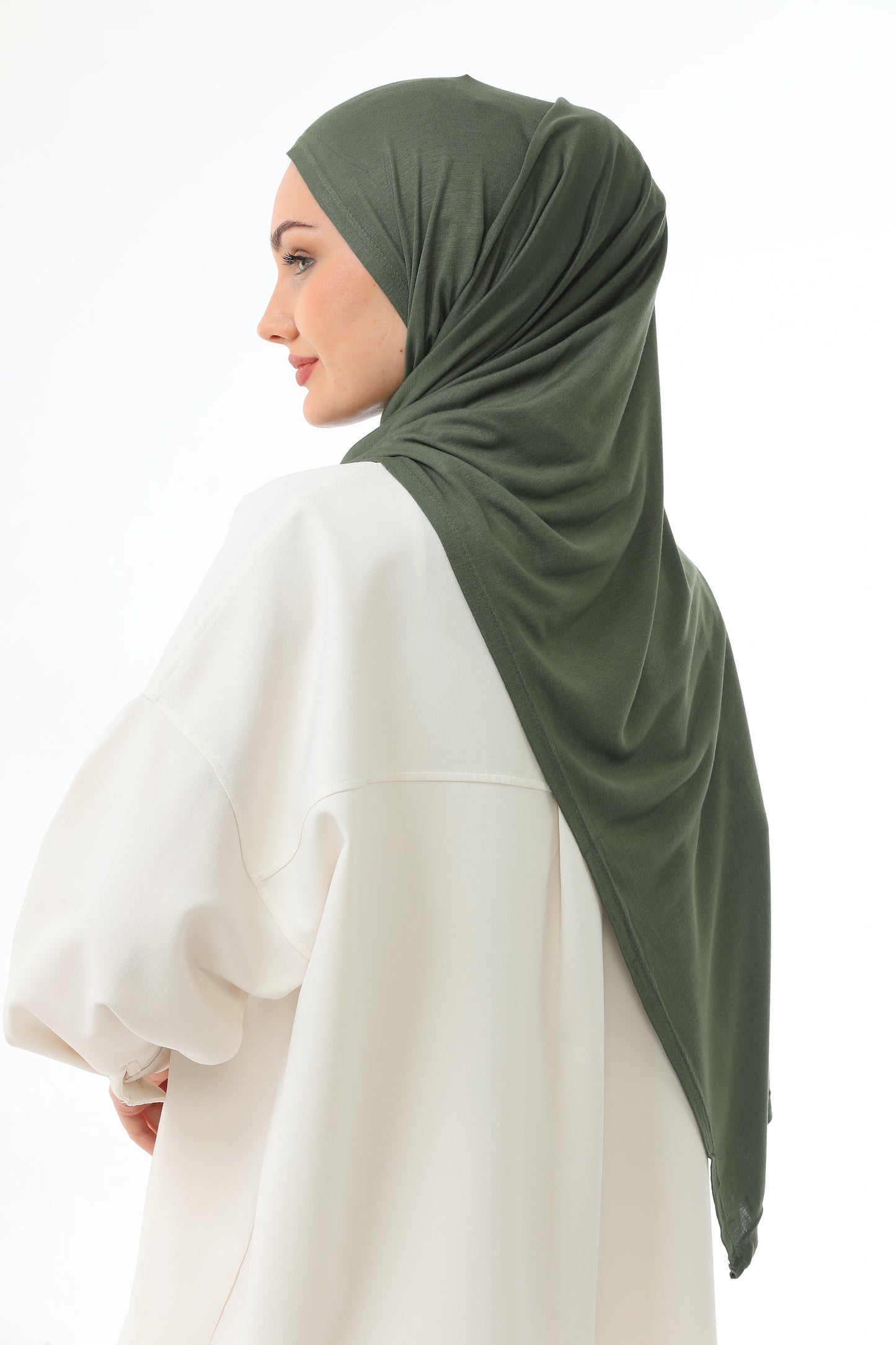 Long Green Instant Jersey Hijab