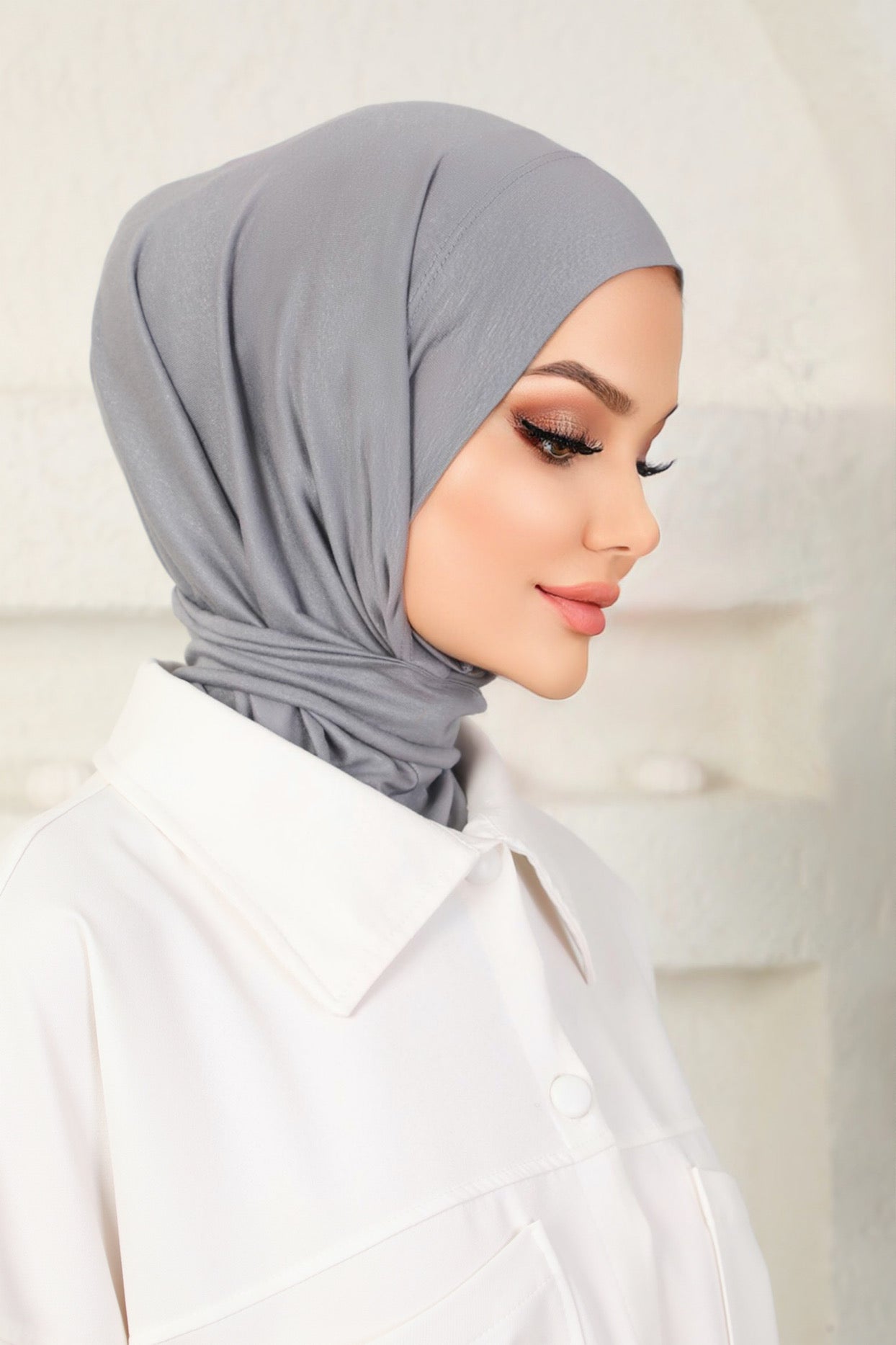 Grey Instant Jersey Hijab