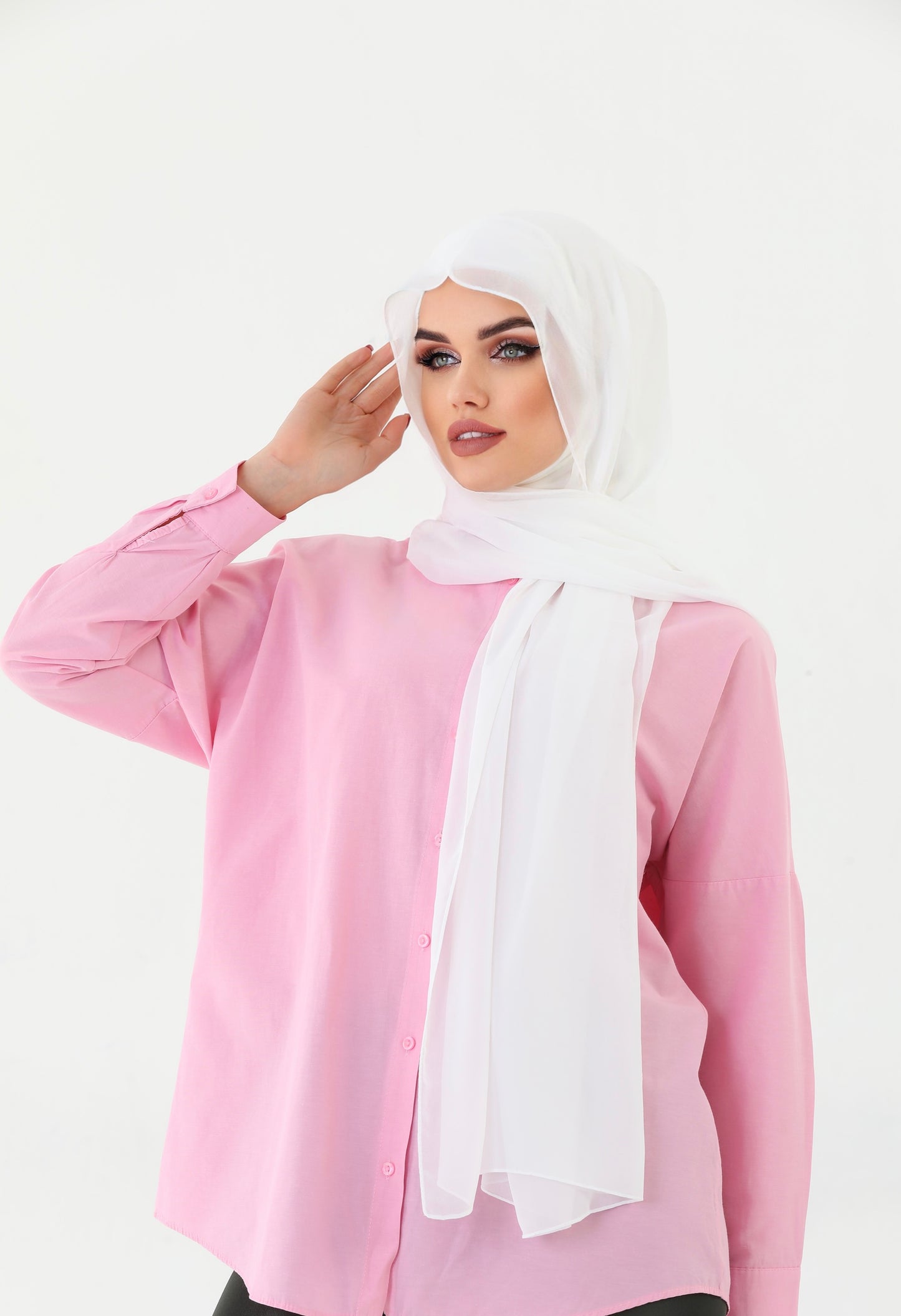 Off White Color Practical Chiffon Hijab