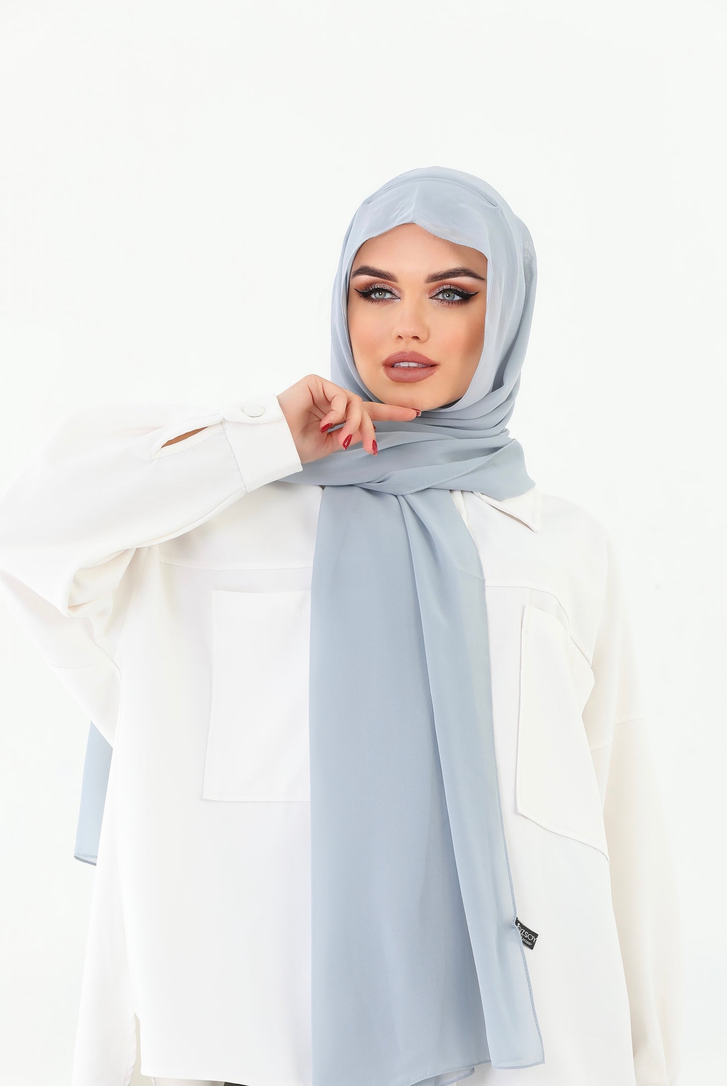 Grey Instant Chiffon Hijab