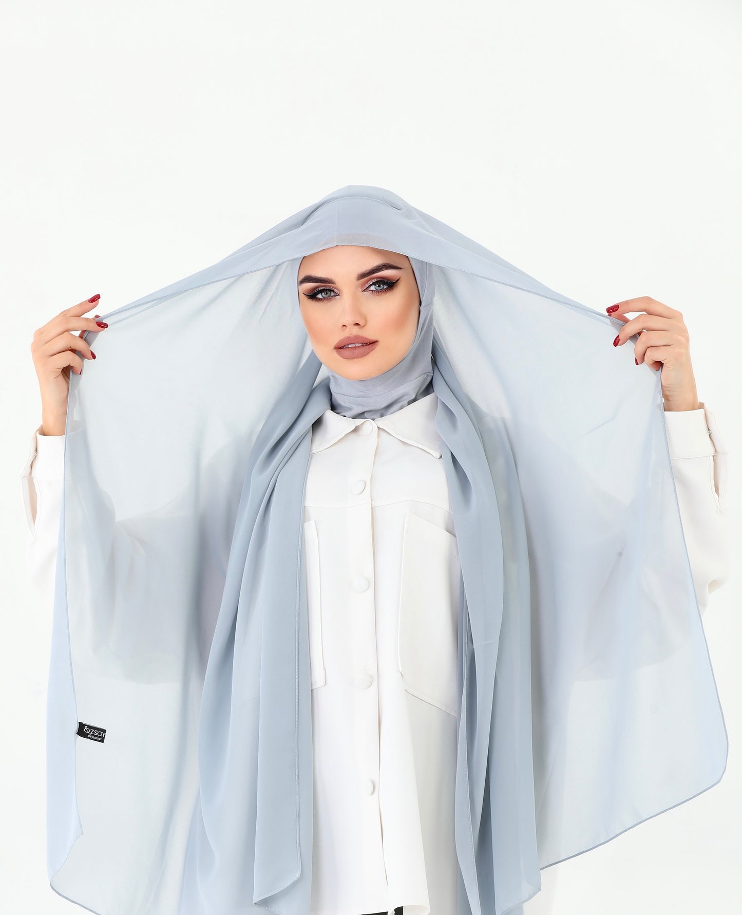 Grey Instant Chiffon Hijab