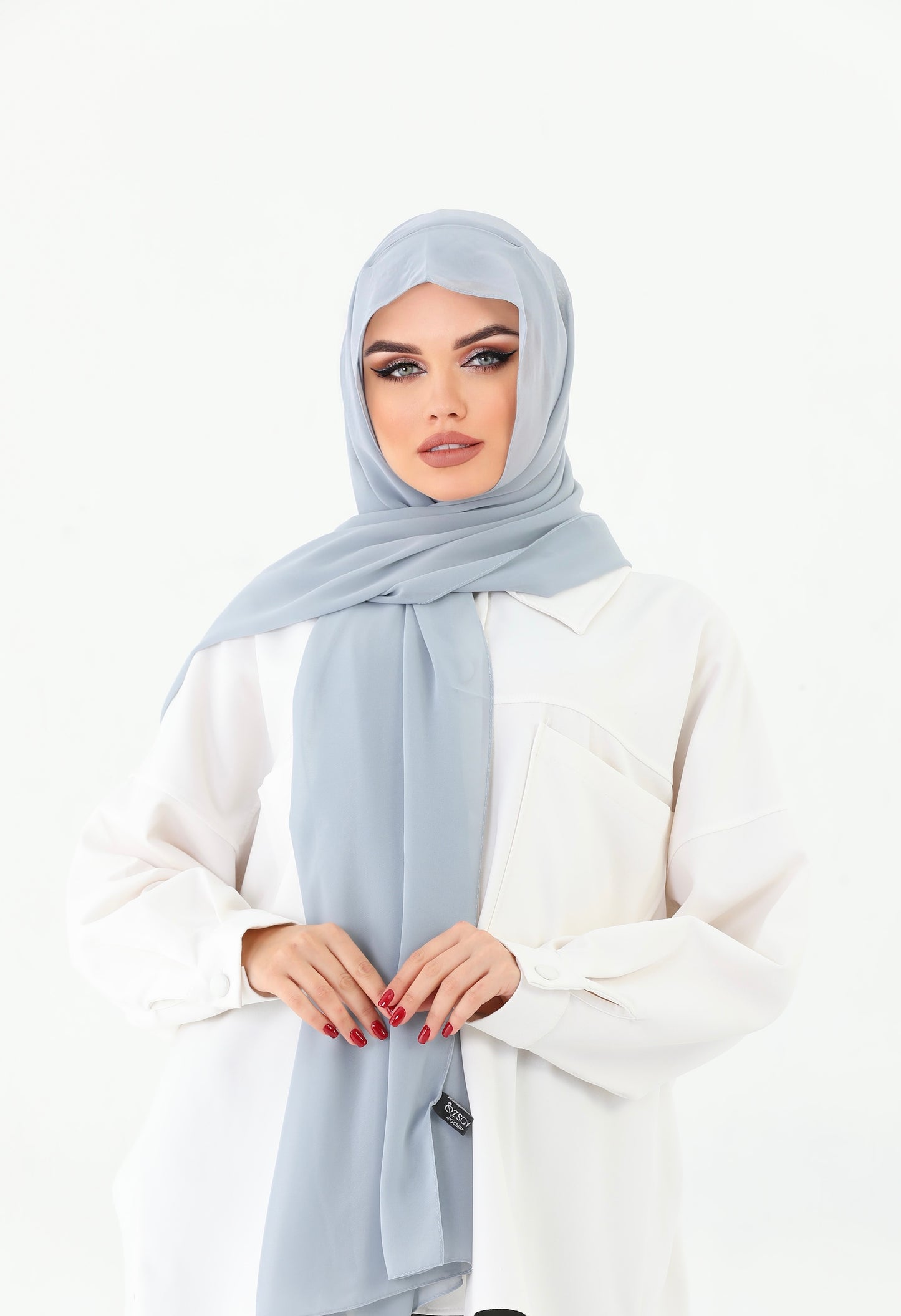 Grey Instant Chiffon Hijab