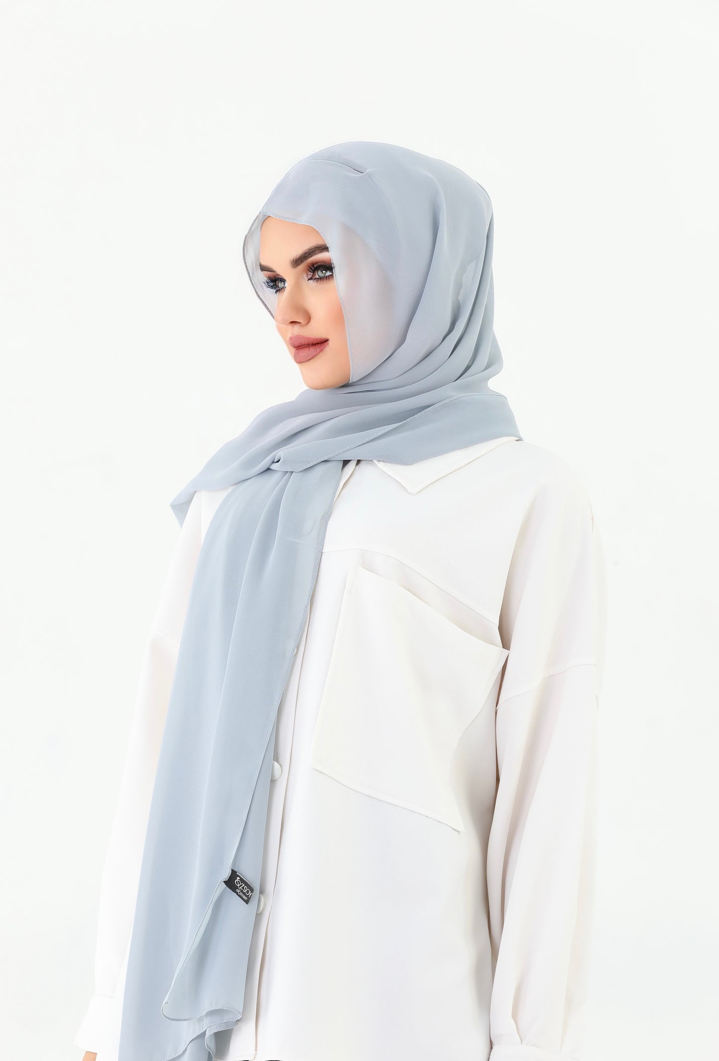 Grey Instant Chiffon Hijab