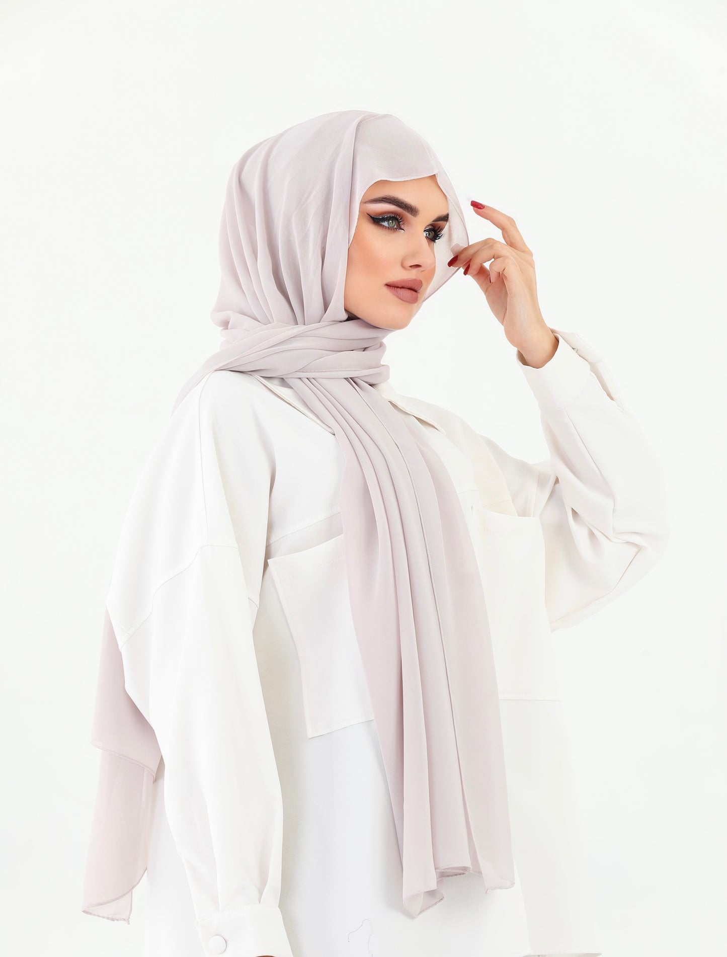 Soft Lila Practical Chiffon Hijab