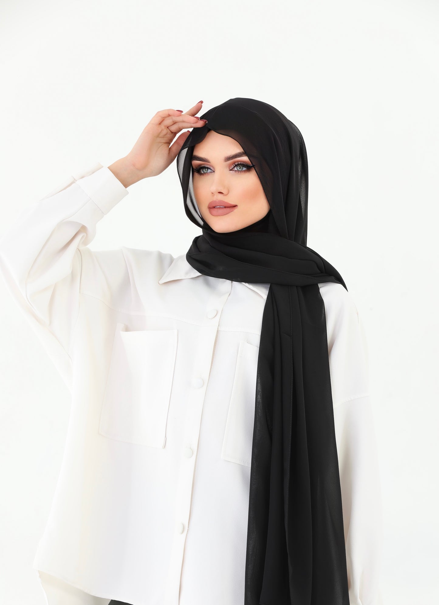 Black Instant Chiffon Hijab