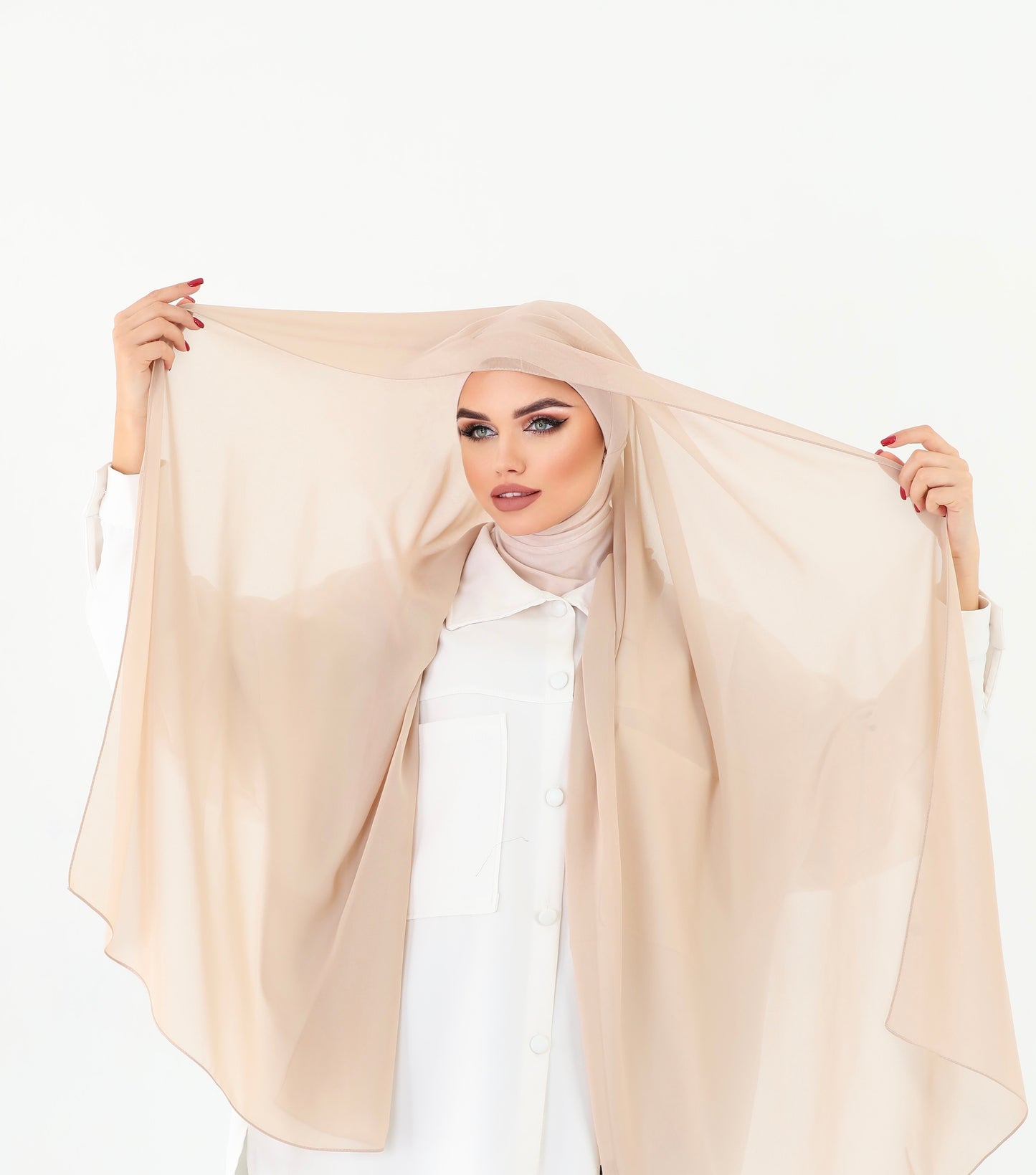 Beige Instant Chiffon Hijab