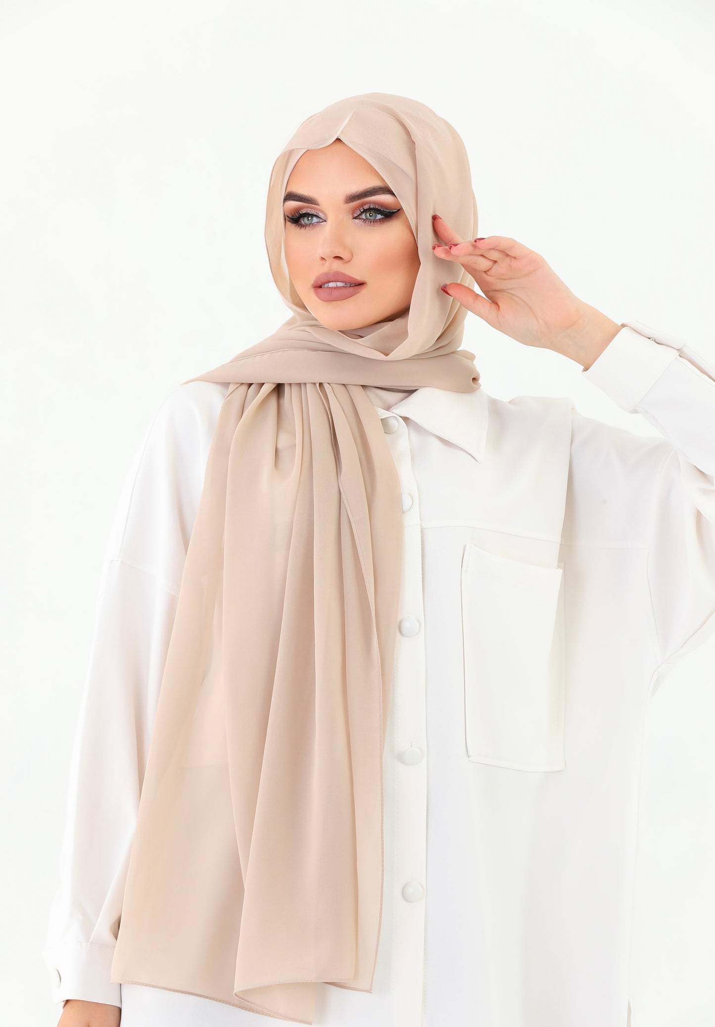 Beige Instant Chiffon Hijab