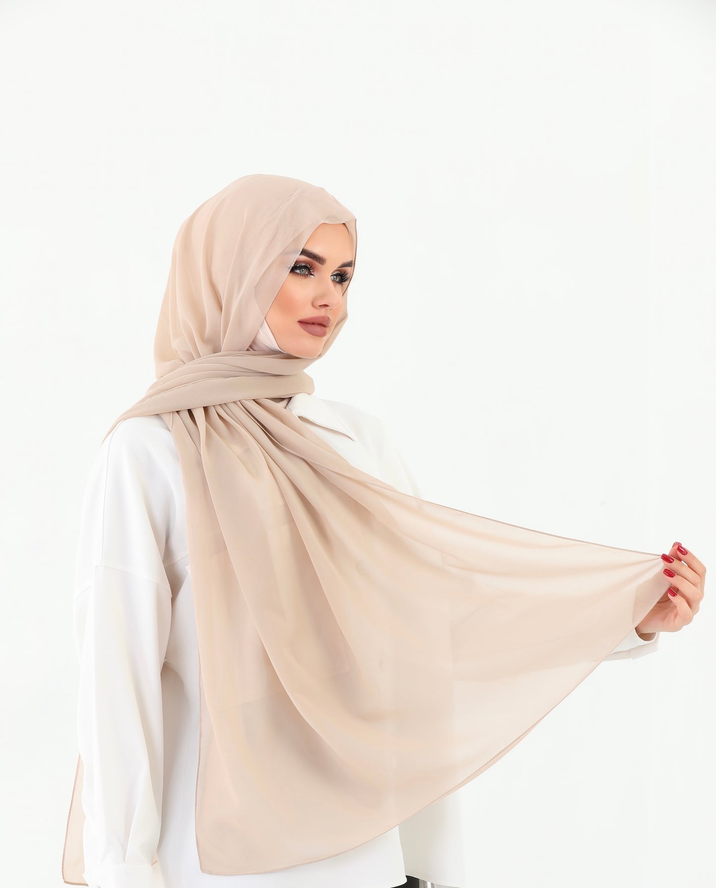 Beige Instant Chiffon Hijab