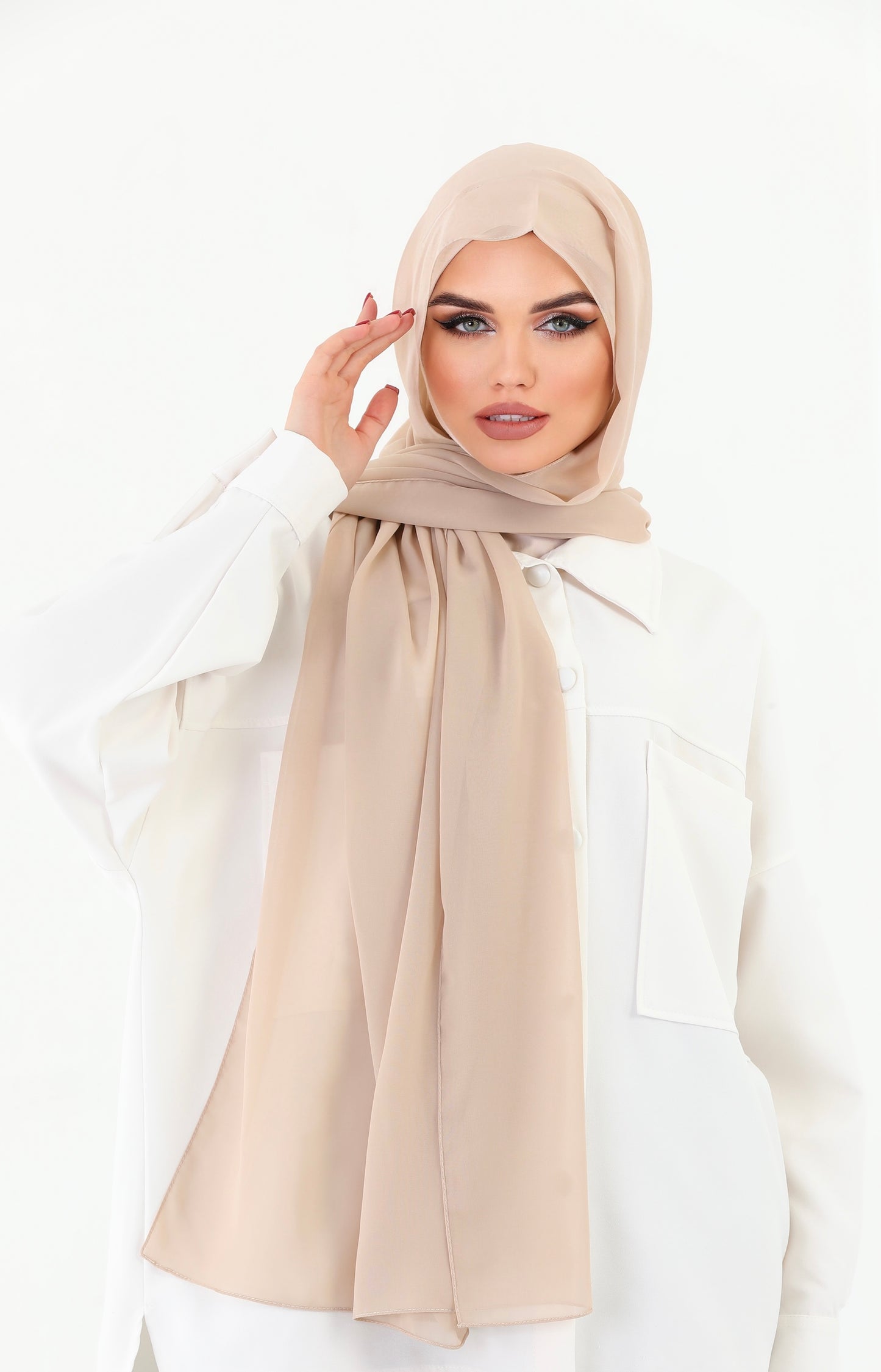 Beige Instant Chiffon Hijab