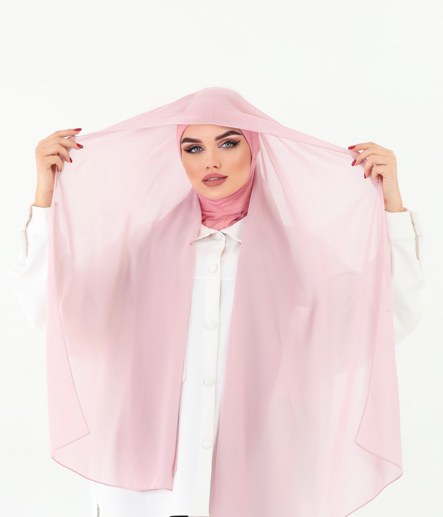 Pink Practical Chiffon Hijab