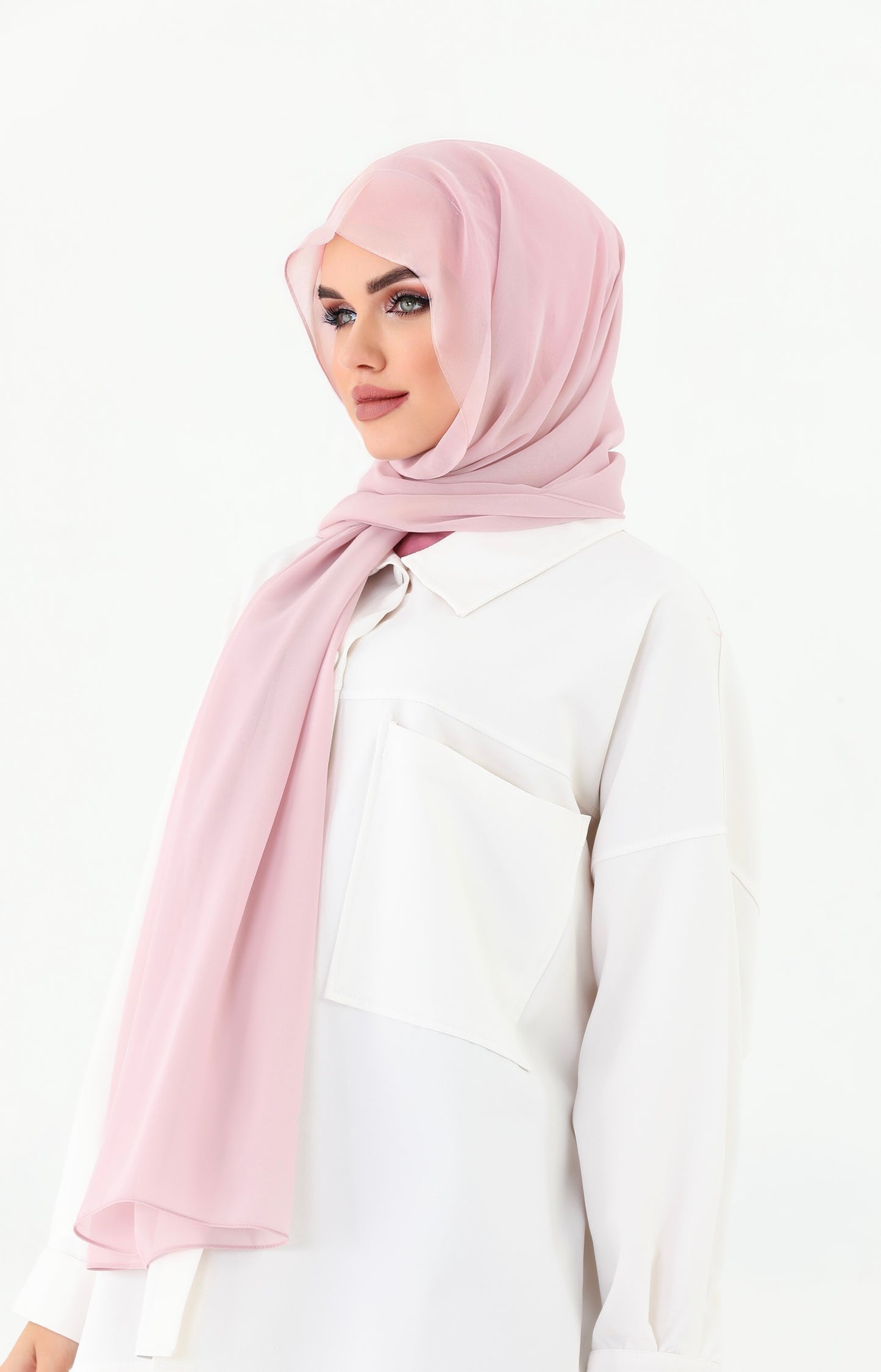 Pink Practical Chiffon Hijab