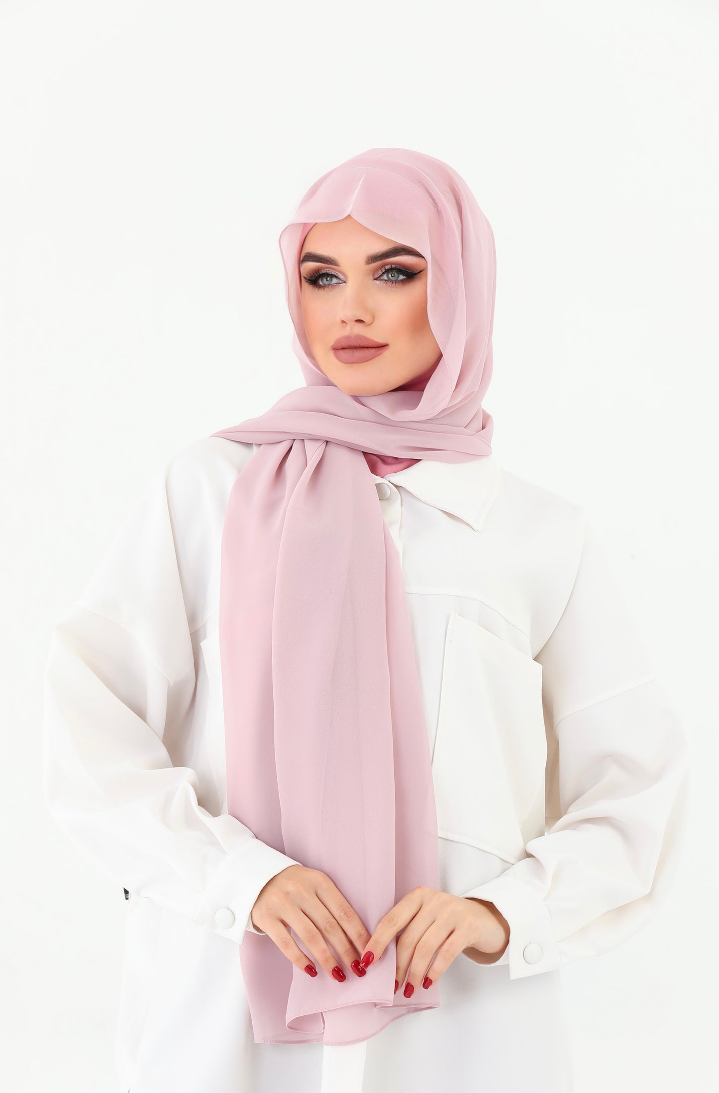 Pink Practical Chiffon Hijab