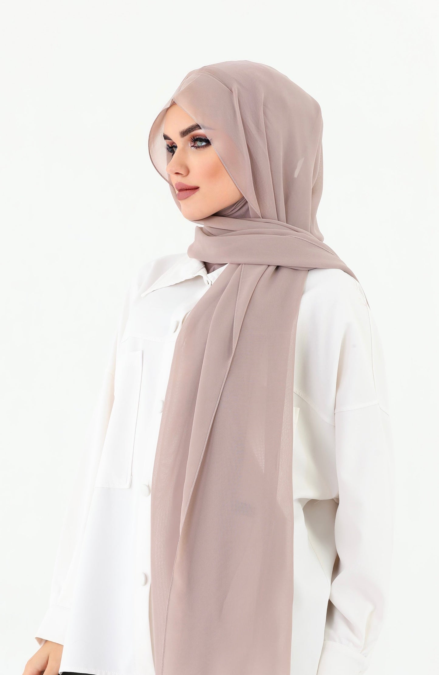 Beige Instant Chiffon Hijab