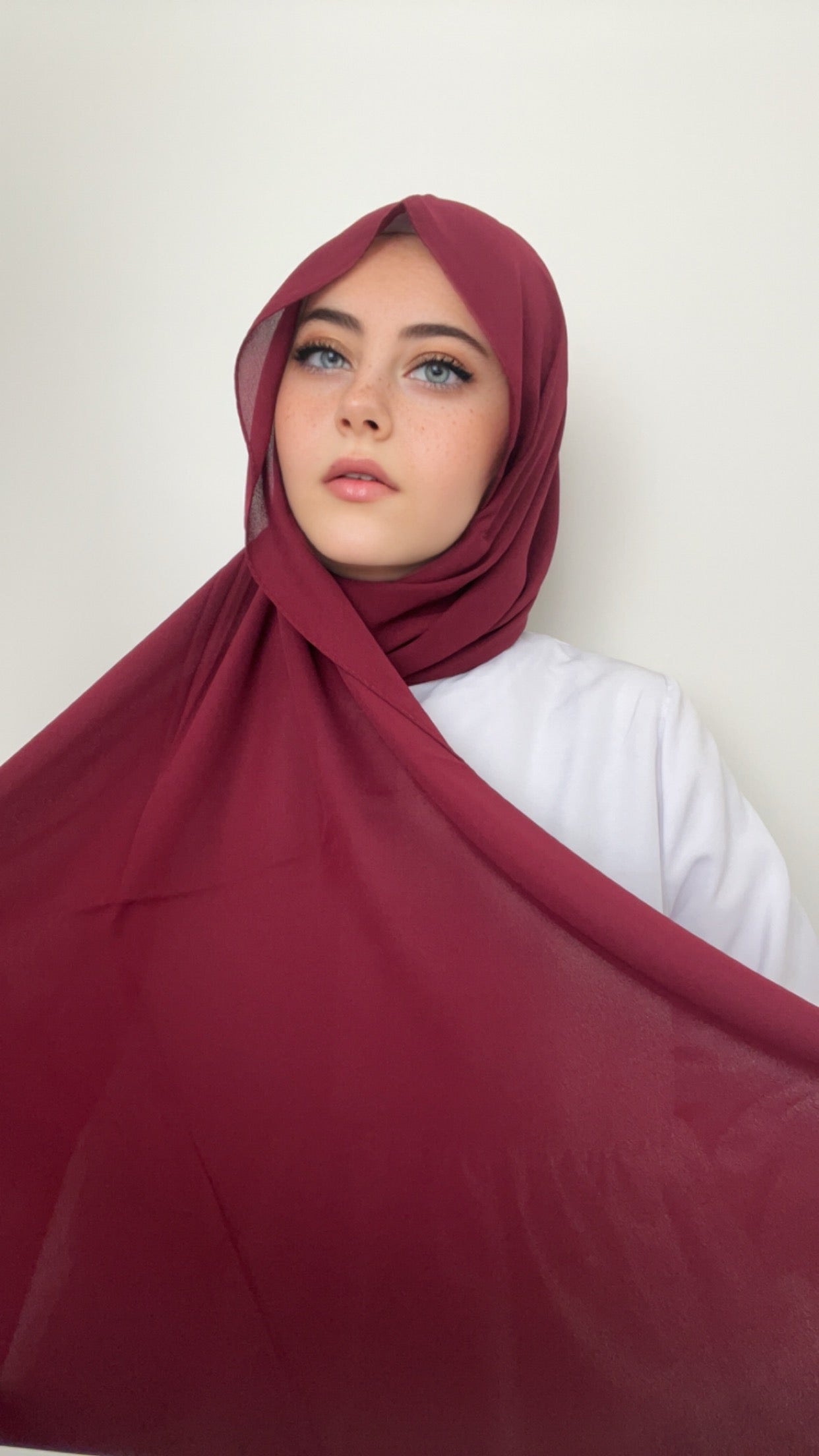 Practical Crepe Hijab- Burgundy