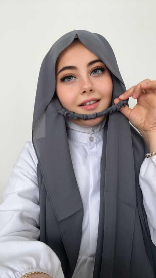 Practical Crepe Hijab- Antrasit