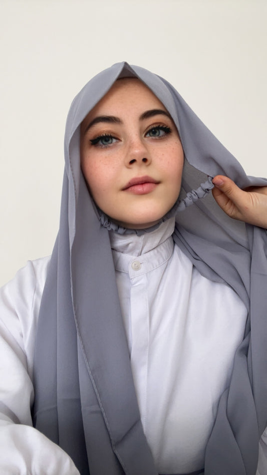 Practical Crepe Hijab-Light Grey