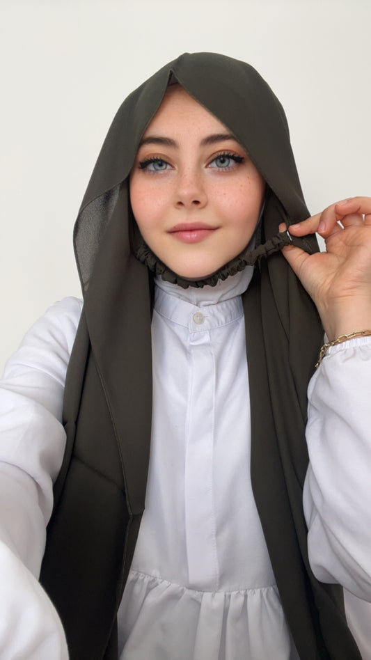 Practical Crepe Hijab- Khaki