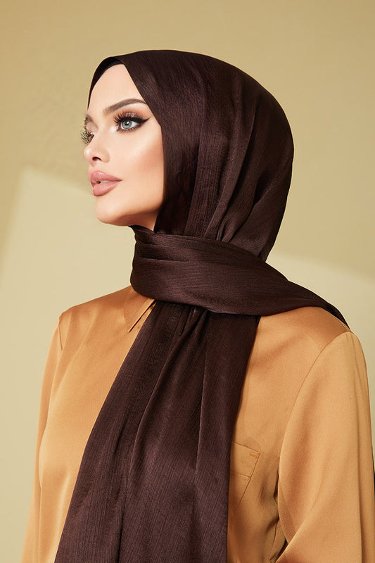 Janjan Chiffon Shawl Brown