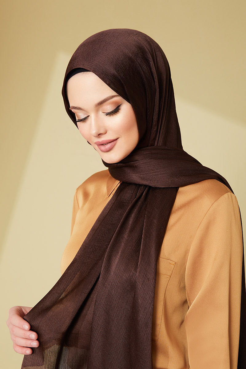 Janjan Chiffon Shawl Brown