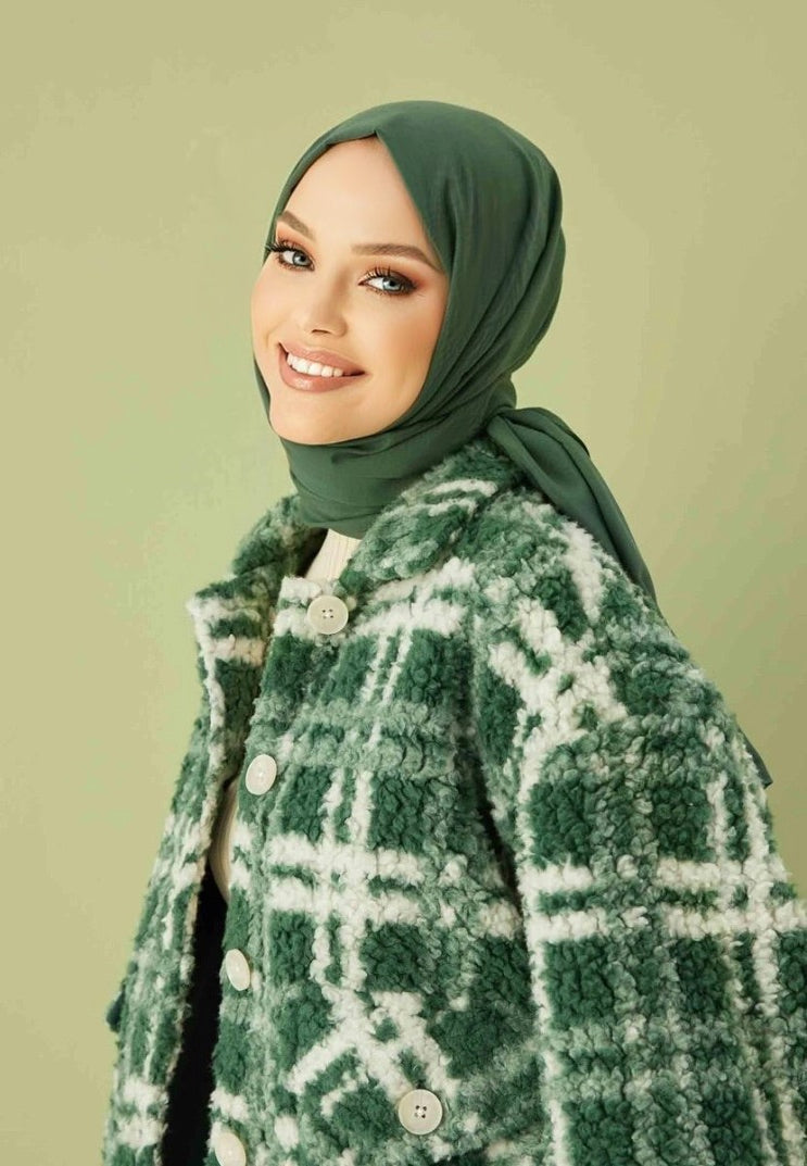 Cotton Crash Scarves-Emerald