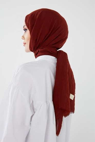 Cotton Crash Scarves-Burgundy