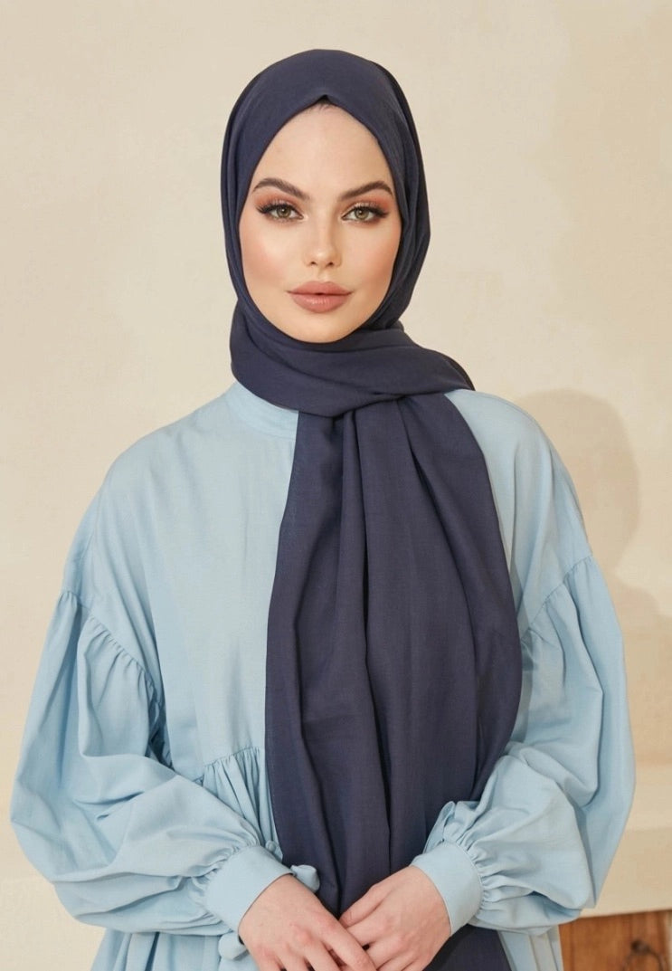 Soft Cotton Scarves - Blue