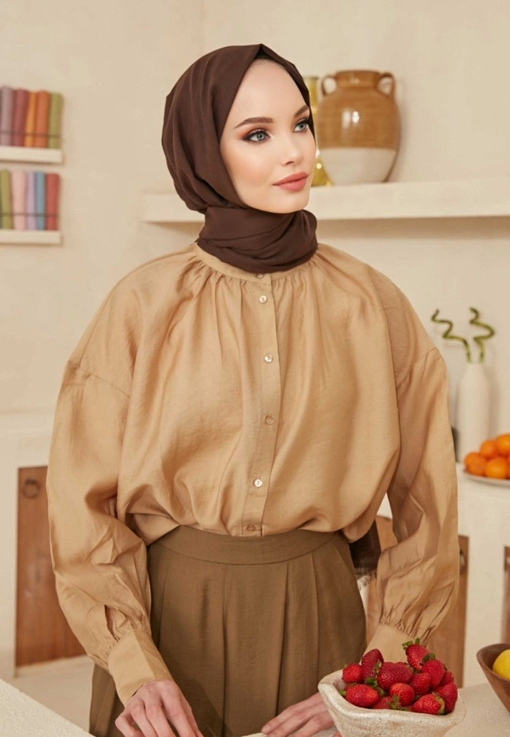 Soft Cotton Scarves - Coffee Brown