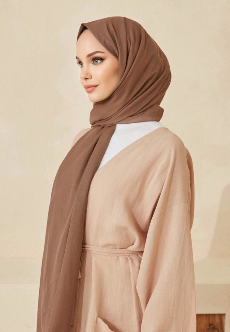 Soft Cotton Scarves - Brown