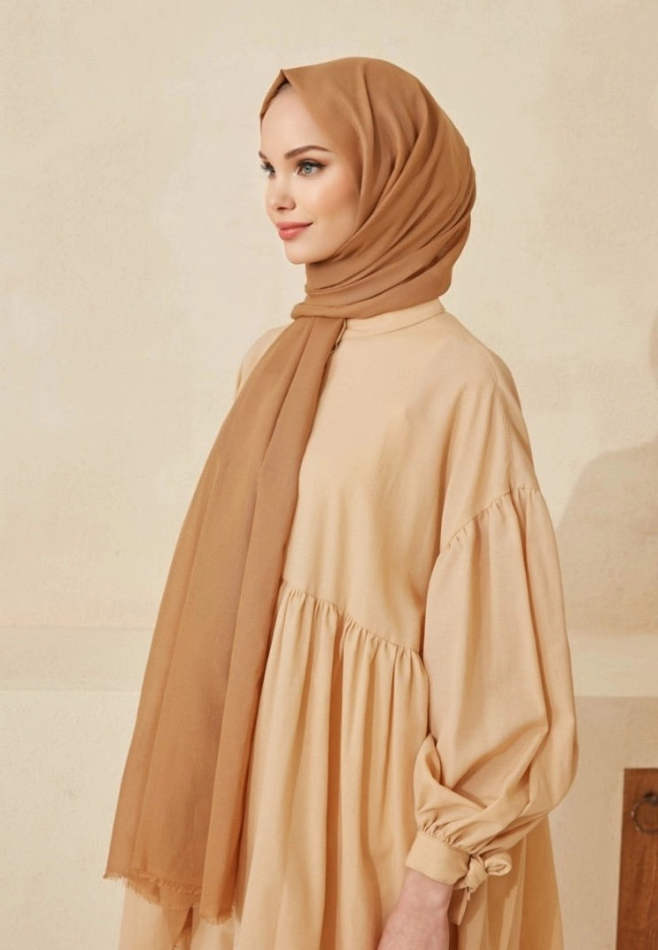 Soft Cotton Scarves - Camel