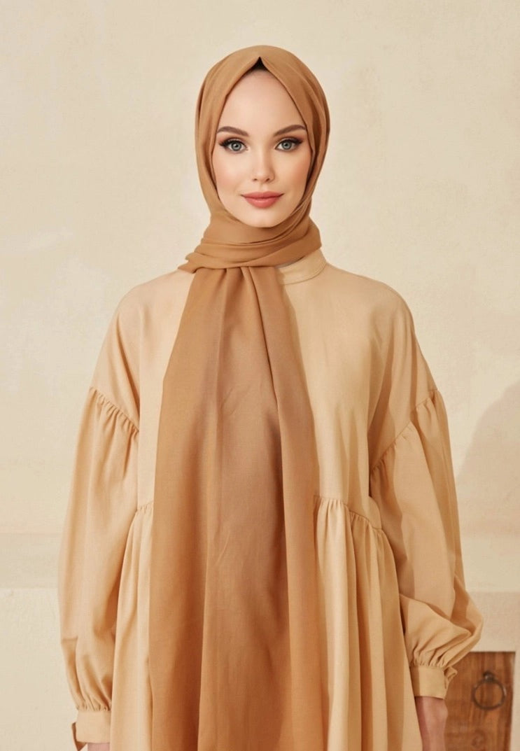 Soft Cotton Scarves - Coffee Brown